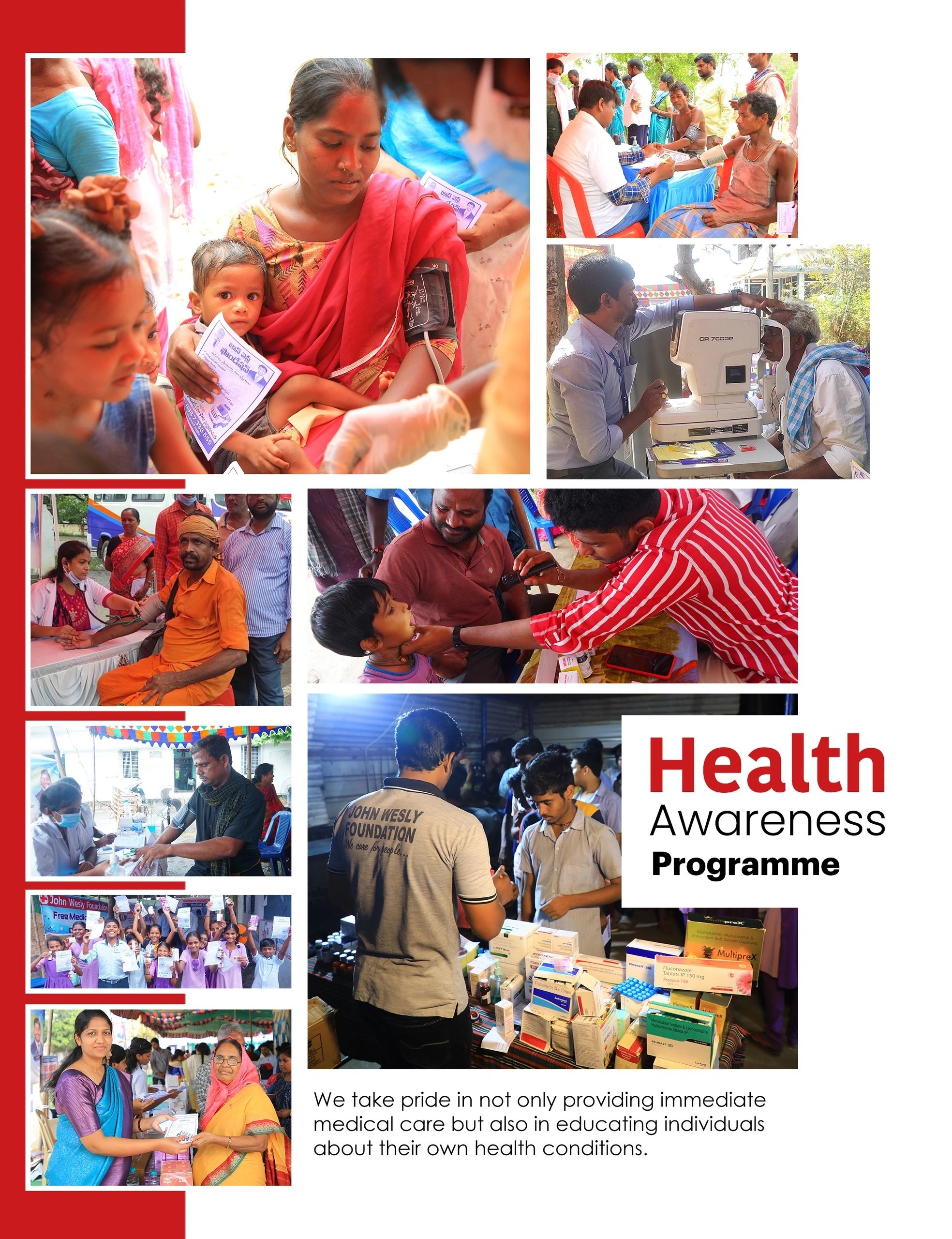 John Wesly Foundation health awareness programme — community members receiving medical guidance